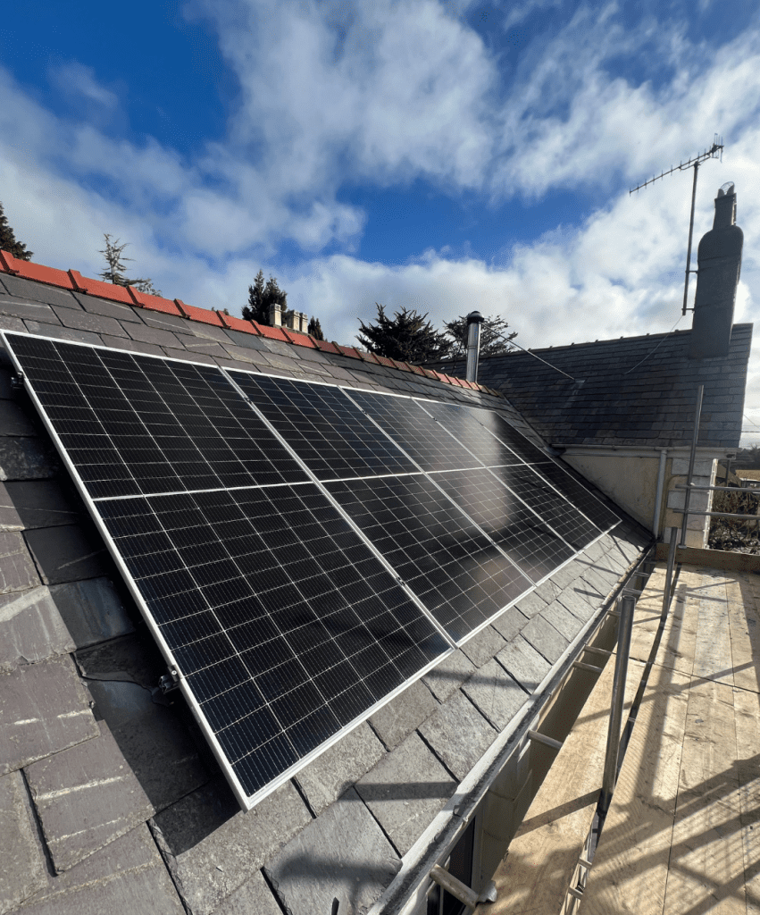 450w soalr panels on a customers roof