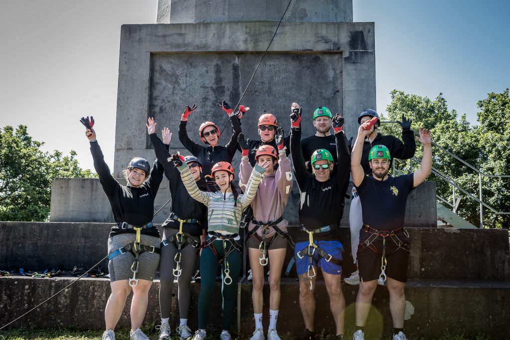 The Menai team after their charity abseil for Hope House Children's Hospice