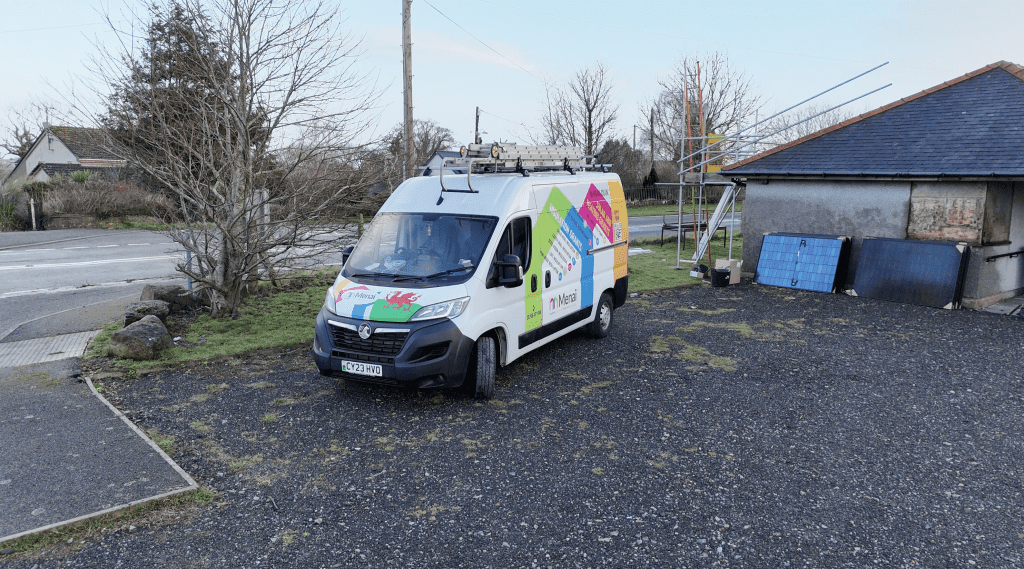 Menai van on-site during an installation project