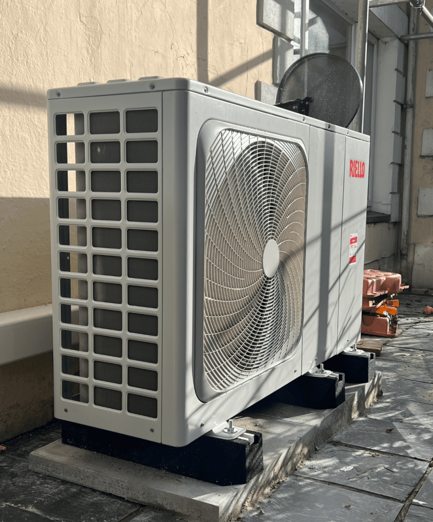 Newly installed 16kW Riello air source heat pump
