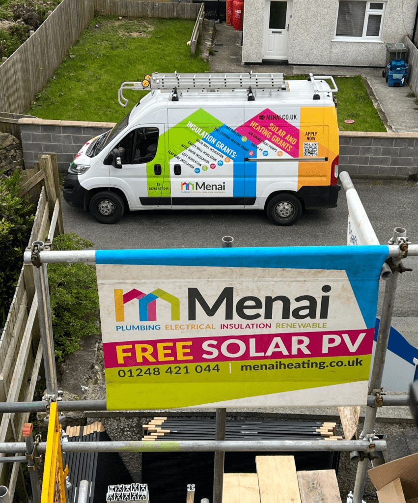 Rhiwlas Town Hall Menai banner and van